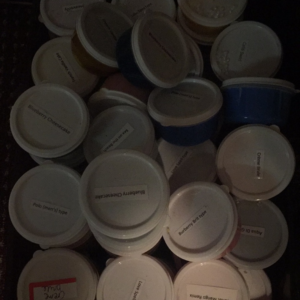 Wax shots , tarts , large , medium , small